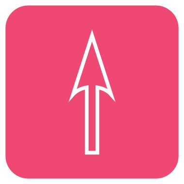 Düz kare vektör simge yukarı ok keskin