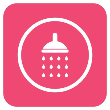 Duş düz kare vektör simgesi