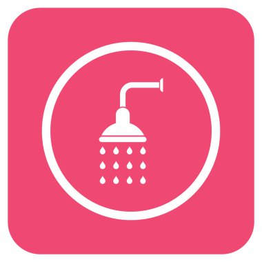 Duş düz kare vektör simgesi