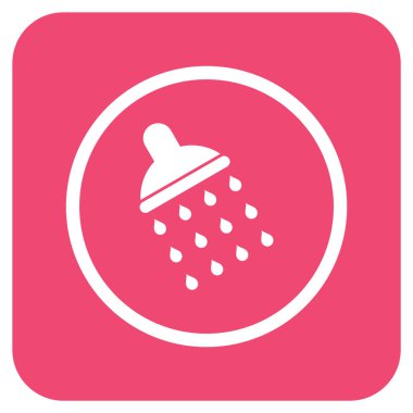 Duş düz kare vektör simgesi