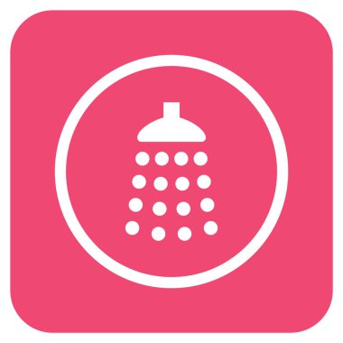 Duş düz kare vektör simgesi