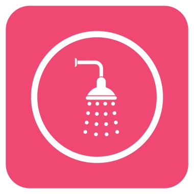 Duş düz kare vektör simgesi