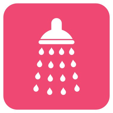 Duş düz kare vektör simgesi