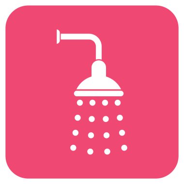 Duş düz kare vektör simgesi