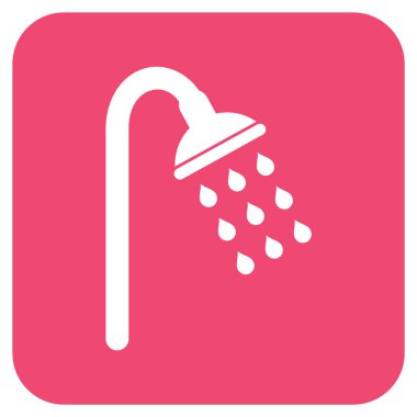 Duş düz kare vektör simgesi