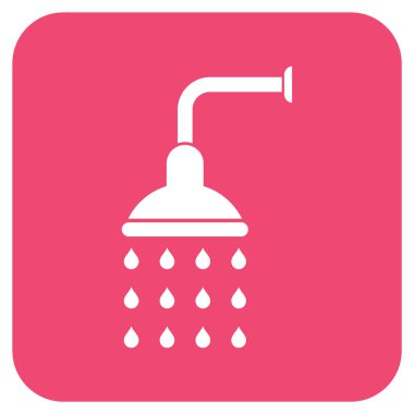 Duş düz kare vektör simgesi