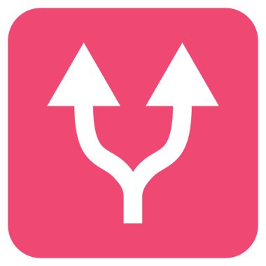 Düz kare vektör simge yukarı okları bölme