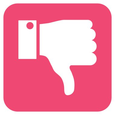 Başparmak aşağı düz vektör simgesi kare