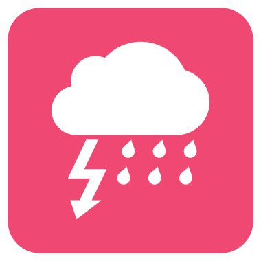 Fırtına düz kare vektör simgesi