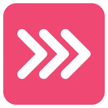 Sağa üçlü ok ucu düz vektör simgesi kare