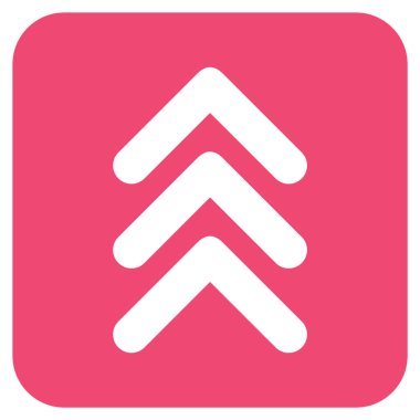 Vektör simge düz Yukarı Çift ok ucu kare