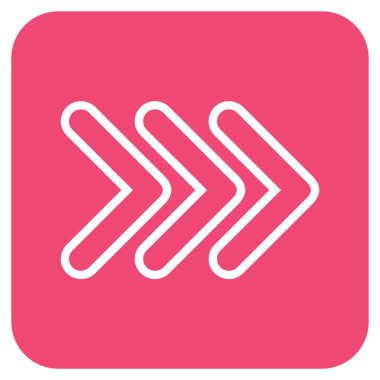 Üçlü işaretçi tam düz vektör simgesi kare