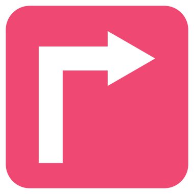 Vektör simge düz kare sağa dönün