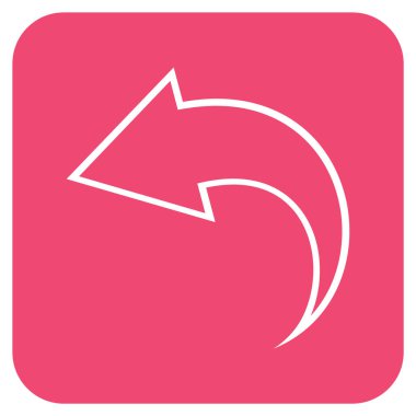 Düz kare vektör simgesi geri al