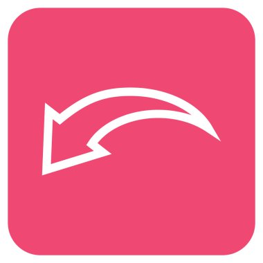 Düz kare vektör simgesi geri al