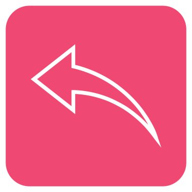 Düz kare vektör simgesi geri al