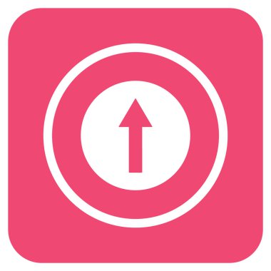 Yukarı yönlü ok düz kare vektör simgesi