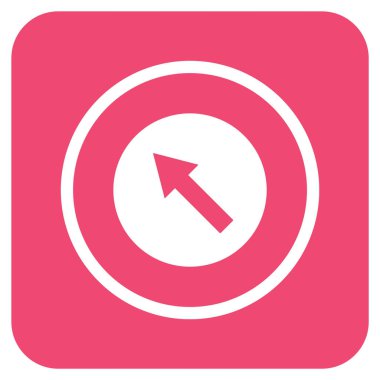 Yuvarlak yukarı sağdan sola ok düz kare vektör simgesi