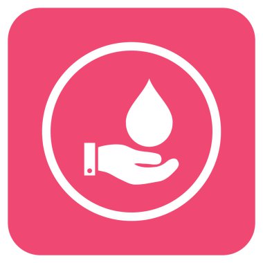 Vektör simge su hizmet düz kare