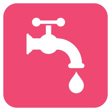 Su musluk düz kare vektör simgesi