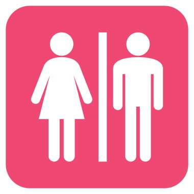 WC kişi düz kare vektör simgesi