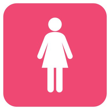 Kadın düz kare vektör simgesi