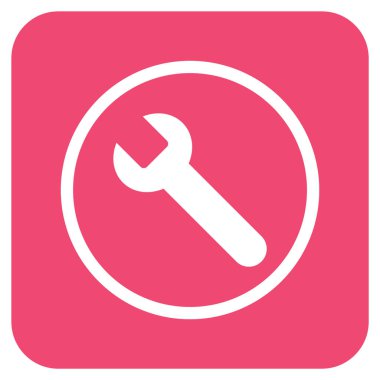 İngiliz anahtarı düz kare vektör simgesi