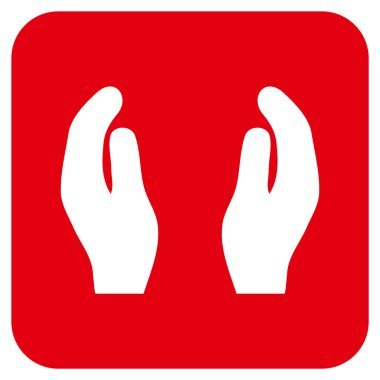 Alkış eller düz kare vektör simgesi