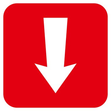 Düz aşağı ok vektör simgesi kare