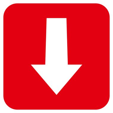 Düz aşağı ok vektör simgesi kare