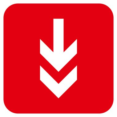 Düz aşağı ok vektör simgesi kare