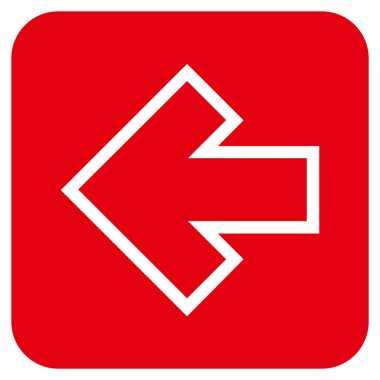 Düz sol ok vektör simgesi kare