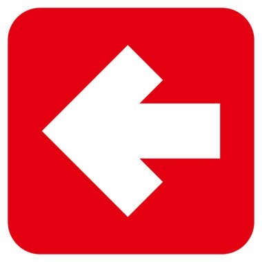 Düz sol ok vektör simgesi kare