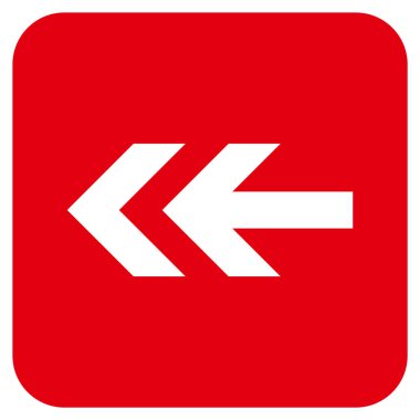 Düz sol ok vektör simgesi kare