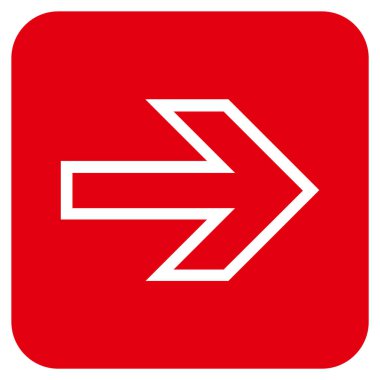 Ok sağ düz vektör simgesi kare