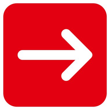 Ok sağ düz vektör simgesi kare