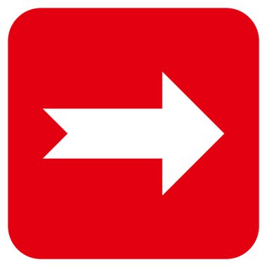 Ok sağ düz vektör simgesi kare