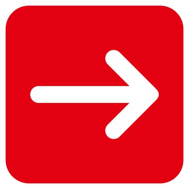 Ok sağ düz vektör simgesi kare