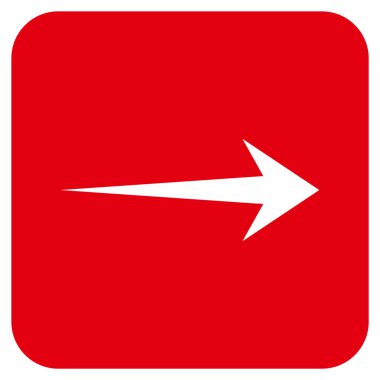 Ok sağ düz vektör simgesi kare