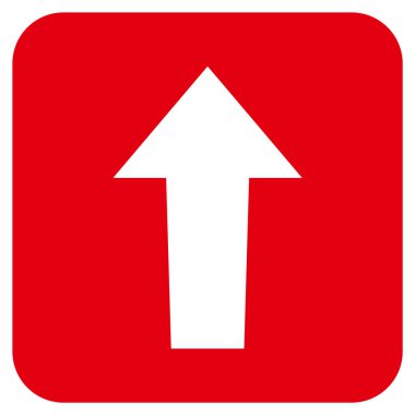 Düz yukarı ok vektör simgesi kare