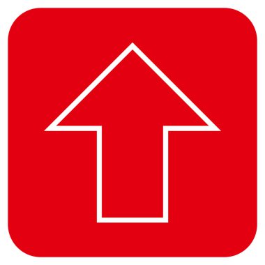 Düz yukarı ok vektör simgesi kare