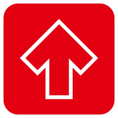 Düz yukarı ok vektör simgesi kare