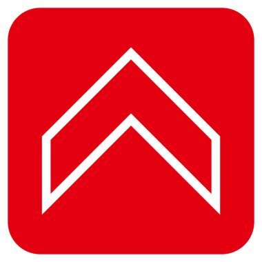 Vektör simge düz yukarı ok ucu kare