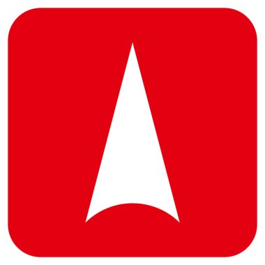 Vektör simge düz yukarı ok ucu kare