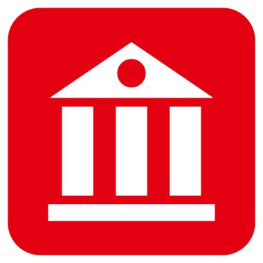 Banka Daire bina vektör simgesi kare