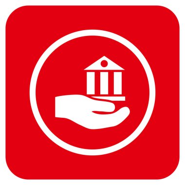 Vektör simge banka hizmet düz kare