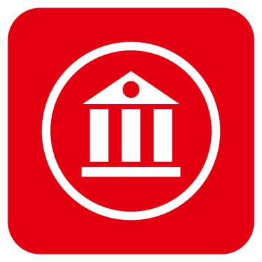 Banka Daire bina vektör simgesi kare