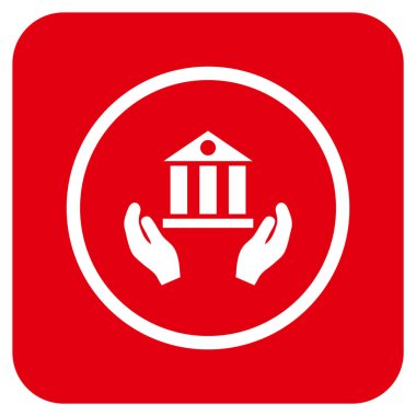 Vektör simge banka hizmet düz kare