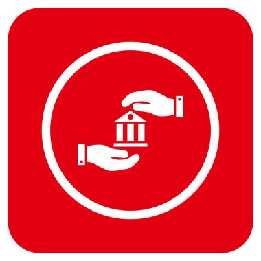 Vektör simge banka hizmet düz kare