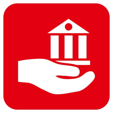 Vektör simge banka hizmet düz kare